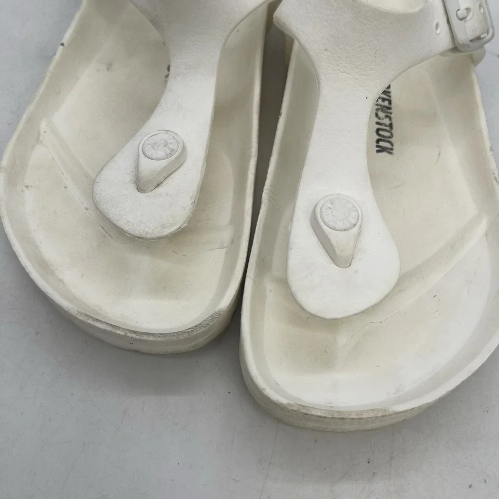 Birkenstock Gizeh EVA Shoes Mens 6 Womens 8 Regular Fit White Casual Slip On